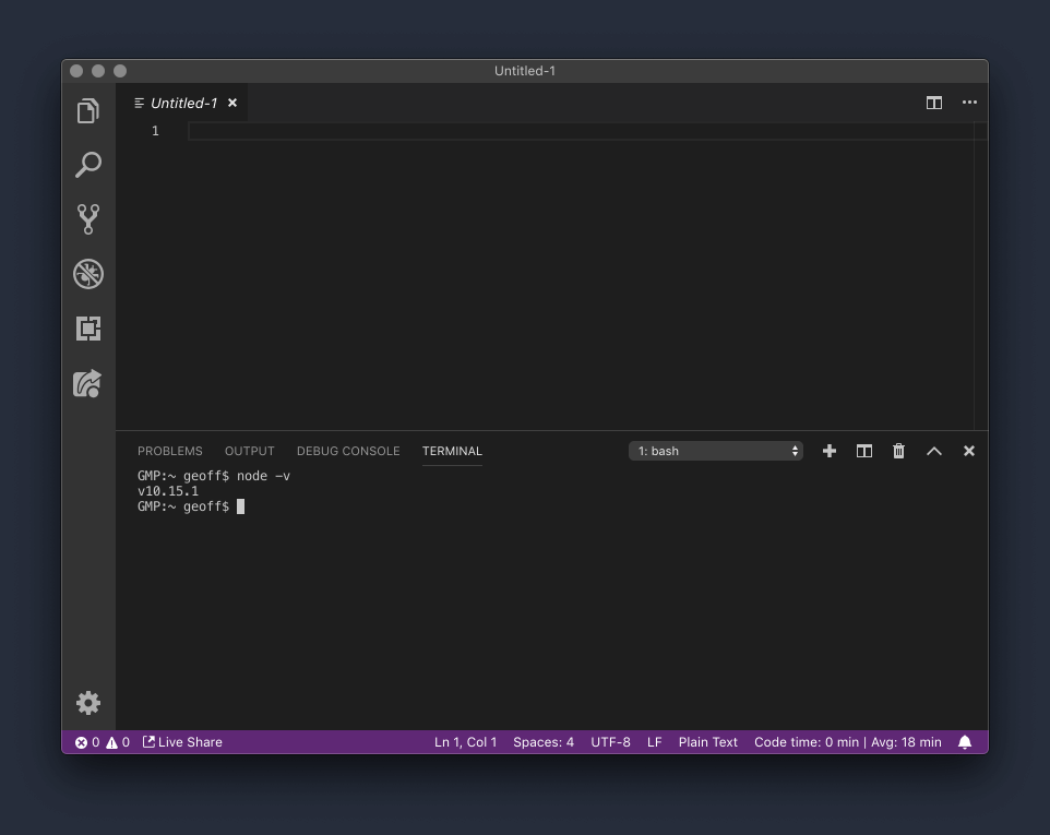 Checking to make sure Node is installed